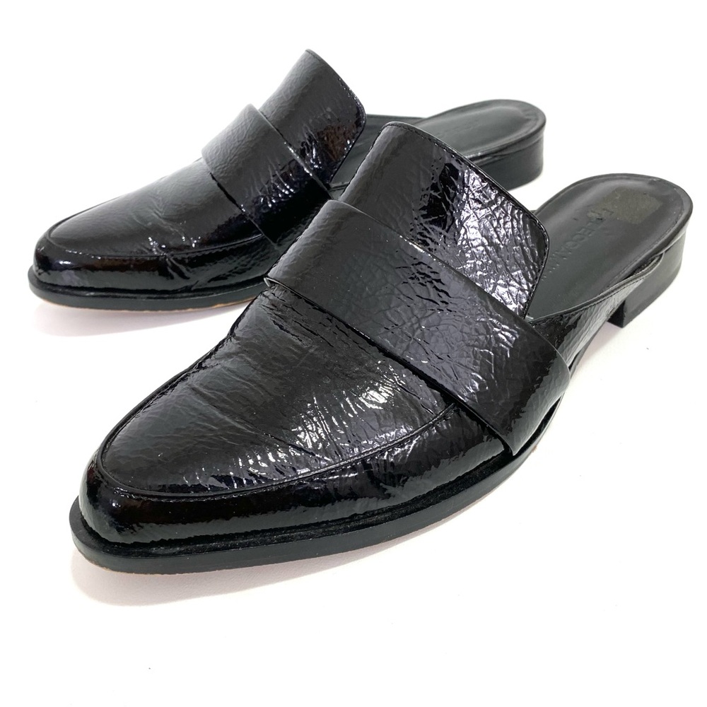 Rebecca Minkoff Pointed Toe Mules 5.5 M Black Flat Slip On Comfort Shoes